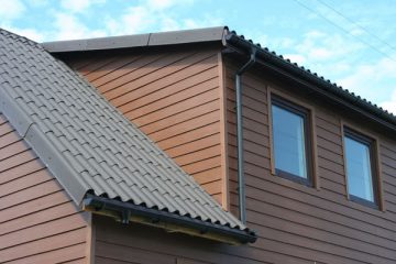 Asbestos-free slate roof. Roof installation